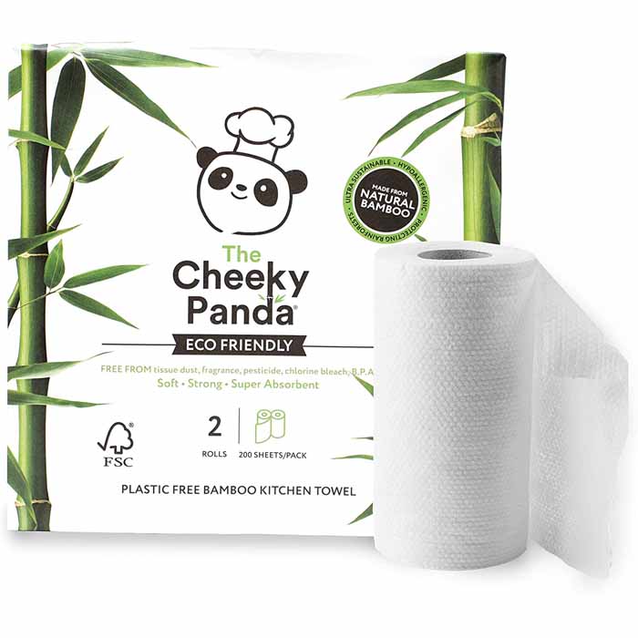 The Cheeky Panda - Eco-Friendly Bamboo Kitchen Roll, 2 Rolls