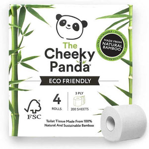The Cheeky Panda - Plastic Free ULa Sustainable Bamboo Toilet Tissue, 4 Rolls | Multiple Options