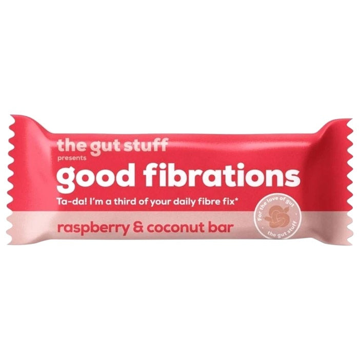 The Gut Stuff - Good Fibrations High Fibre Bars, Rasberry & Coconut -35g