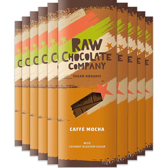 The Raw Chocolate Company - Organic Chocolate Bar with Coconut Blossom Sugar Caffé Mocha pack