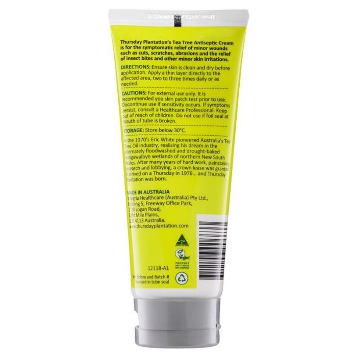 Thursday Plantation - Tea Tree Antiseptic Cream, 100ml - back