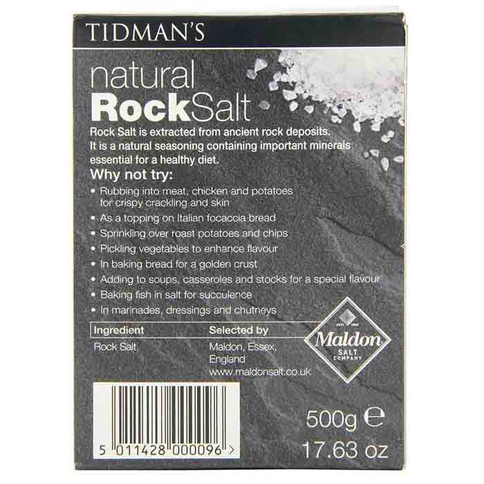 Tidmans - Natural Rock Salt, 500g - back