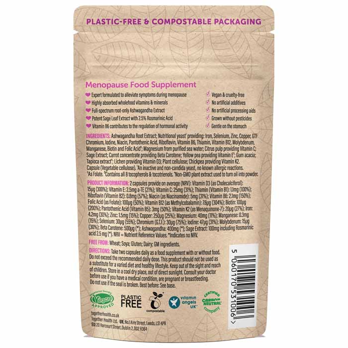 Together - Menopause Food Supplement, 60 Capsules - back