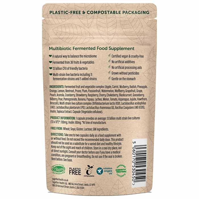 Together - Multibiotic Fermented Food Supplement, 30 Capsules - back