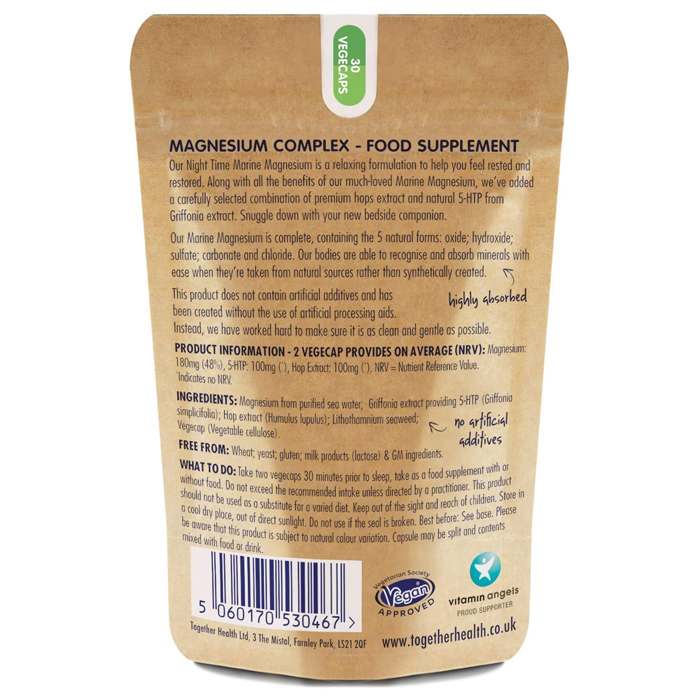 Together - OceanPure Night Time Magnesium Complex Food Supplement, 60 Capsules - back