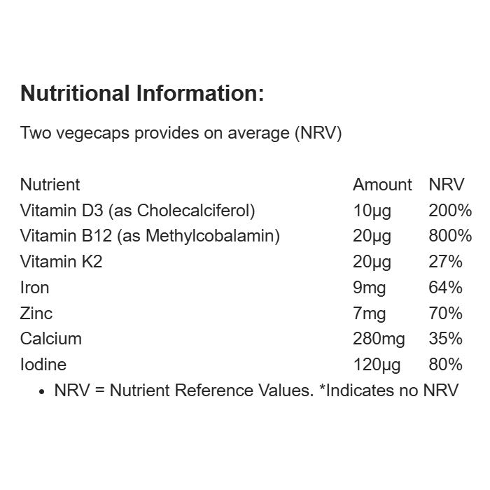 Together - WholeVits B12 Complex Diet Support, 60 Capsules - back