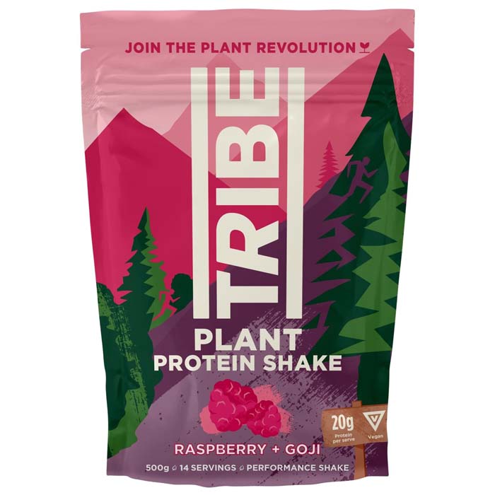 Tribe - Protein Shake Pouch - Raspberry + Goji, 500g