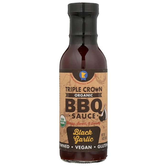 Triple Crown - Organic BBQ Sauce Black Garlic, 275g - front