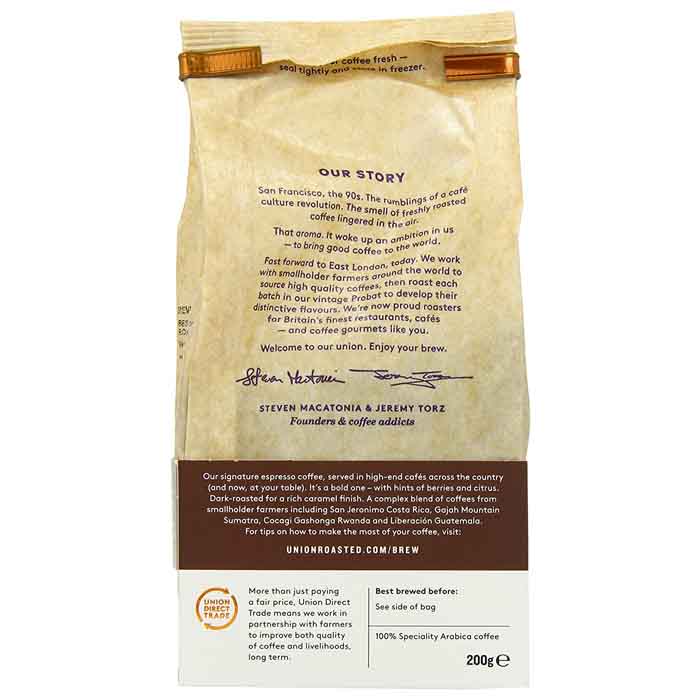 Union Coffee - Union Revelation Espresso Ground, 200g - back