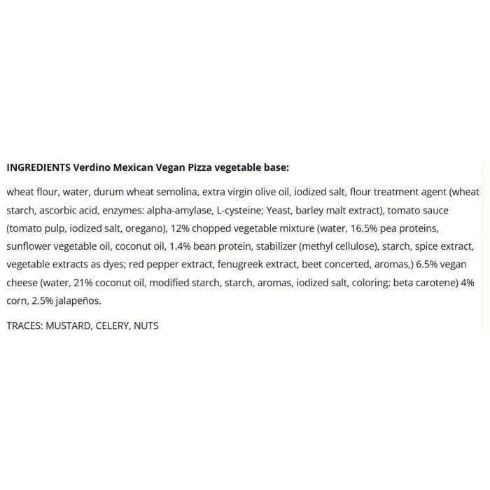 Verdino - Plant-Based Mexicana Pizza, 370g - Back