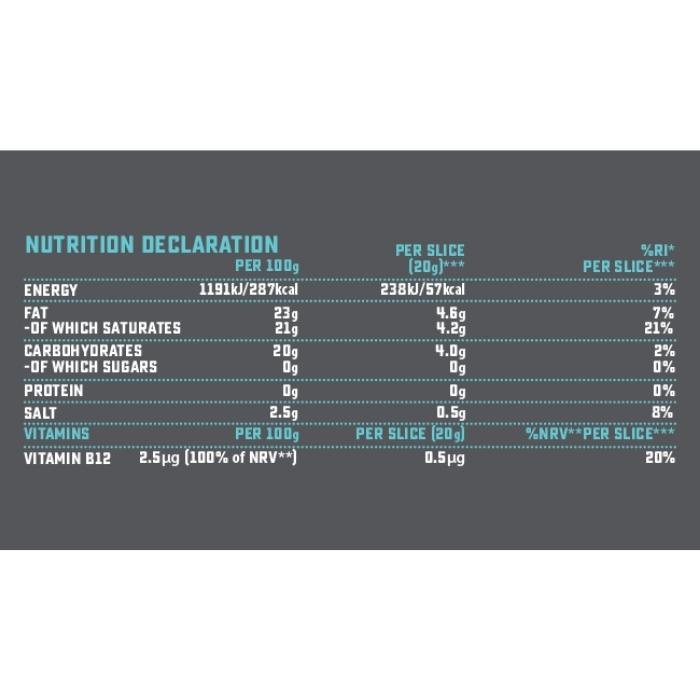 Violife - Mature Cheddar Flavour Slices, 200g - Nutrition Declaration