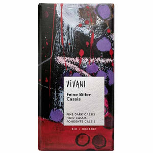 Vivani - Organic Dark Chocolate Bar with a Cassis Filling, 100g | Multiple Sizes