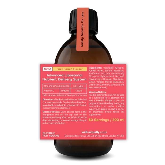Well Actually - Liposomal Vitamin C 1000mg High Strength Maximum Absorbution - back