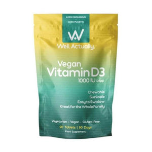Well. Actually. - Vegan Vitamin D3 1000iu Chewable & Easy to Swallow, 90 Tablets