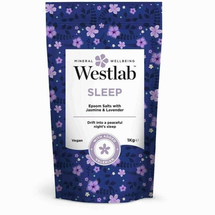 Westlab - Sleep Epsom & Dead Sea Mineral Salts with Lavender & Jasmine, 1kg - front