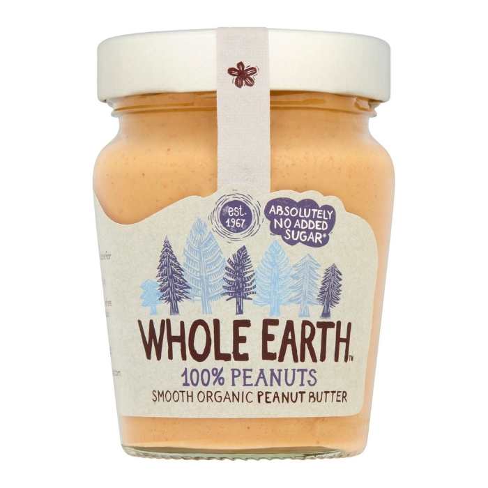 Whole Earth - Organic '100% Peanuts' Peanut Butter, 227g - Smooth - Front