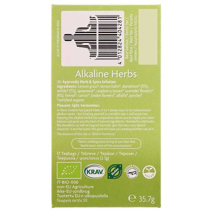 Yogi Tea - Organic Alkaline Herbs Tea, 17 Bags - Back