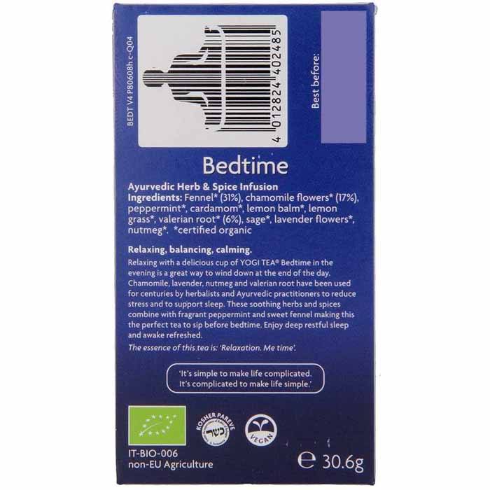 Yogi Tea - Organic Bedtime Tea, 17 bags - back