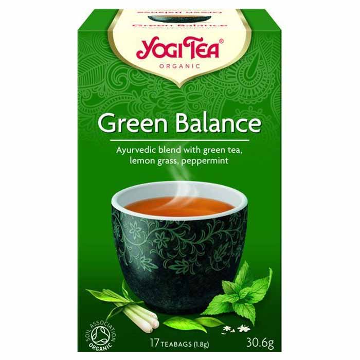 Yogi Tea - Organic Green Balance Tea with Kombucha, 17 bags