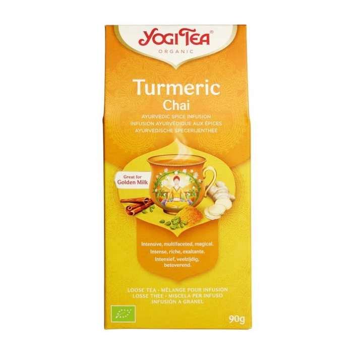 Yogi Tea Organic Turmeric Chai Loose Leaf Tea, 90g Pack of 8