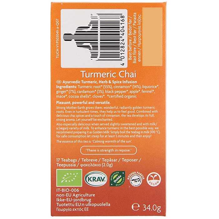 Yogi Tea - Organic Turmeric Chai Tea, 17 bags - back