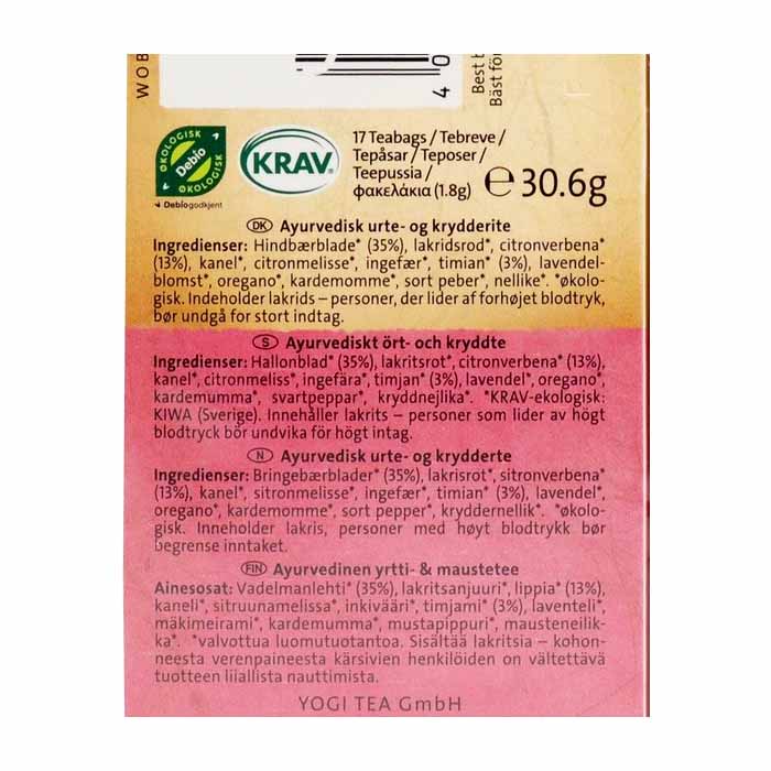 Yogi Tea - Organic Women's Balance Tea, 17 bags - back
