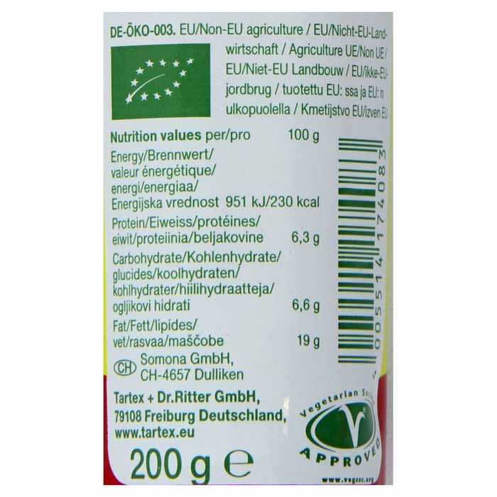artex Organic Pate Tubes - Classic, 200g - back