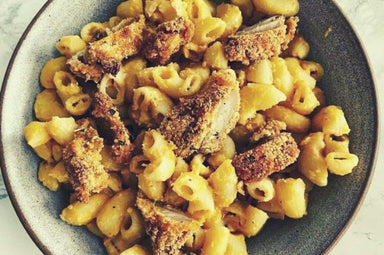 Hazel’s - Truffle Mac 'n Cheese Topped With Southern Fried ‘Chick’n’