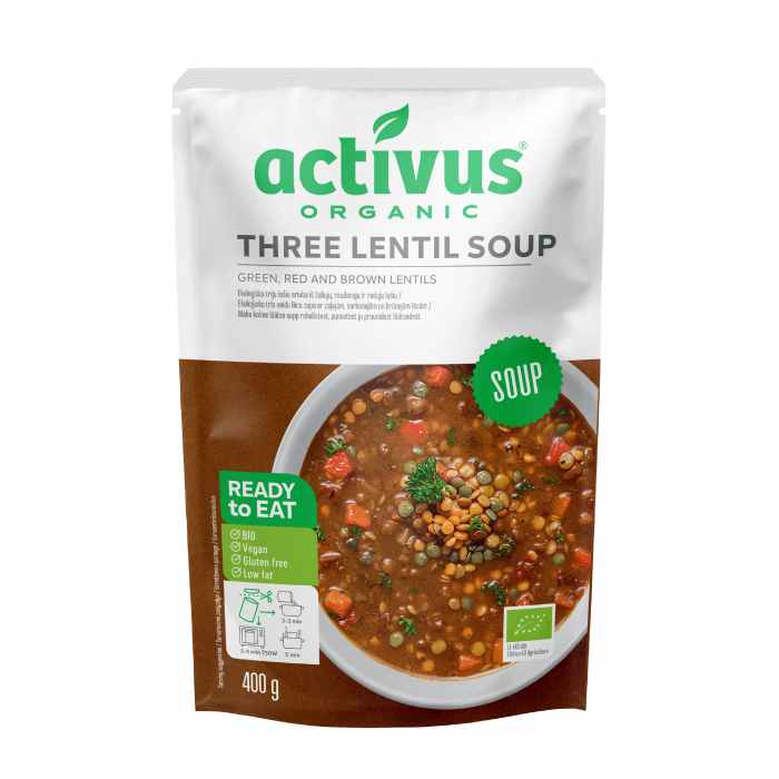 Activus - Three Lentil Soup, 400g  Pack of 9