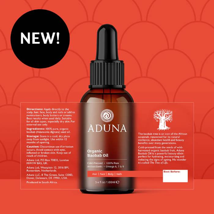 Aduna - Organic Baobab Beauty Oils, 100ml - Back