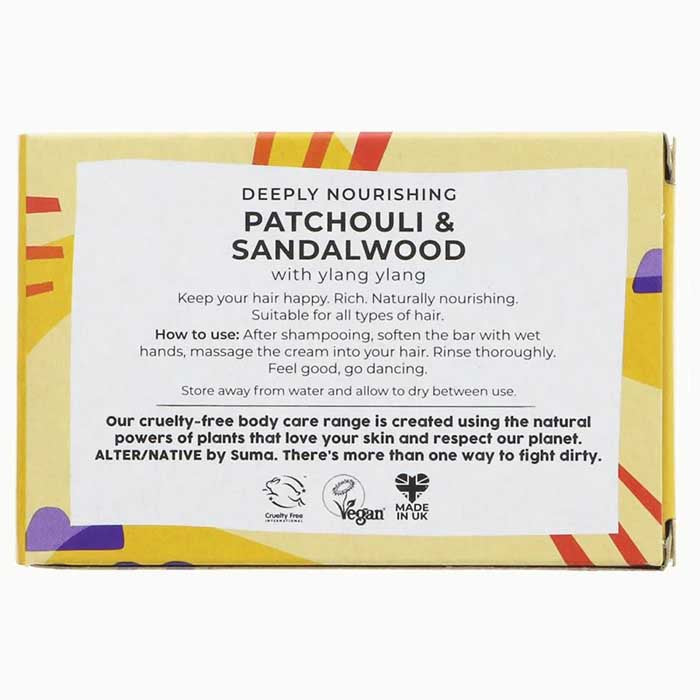 Alter/Native By Suma - Balancing Patchouli & Sandalwood Conditioner Bar, 90g | Pack of 6
