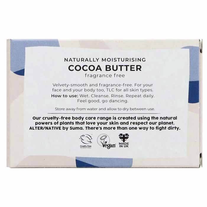 AlterNative by Suma - Facial Cleansing Soap Bar - Cocoa Butter, 95g Pack of 6 - Back