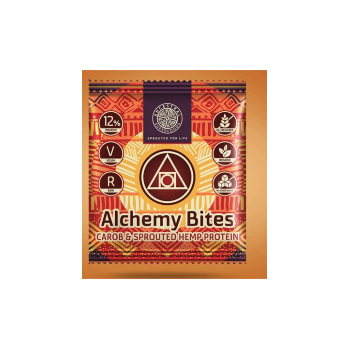 Ancestral Superfoods - Organic Alchemy Bites Carob & Sprouted Hemp, 40g  Pack of 8
