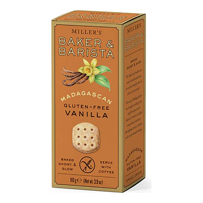 Artisan Biscuits - GF Madagascan Vanilla Millers Baker & Barista Biscuits, 120g  Pack of 6