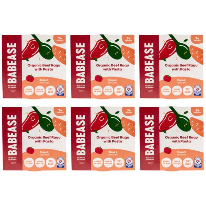 Babease - Organic Beef Ragu with Pasta Pot, 130g  Pack of 6