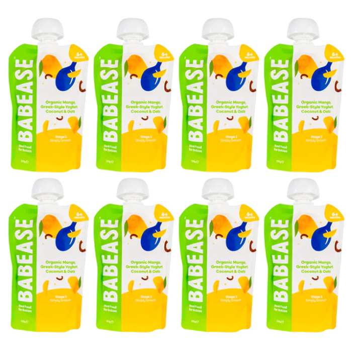 Babease - Organic Mango Yoghurt Coconut & Oats, 100g  Pack of 8