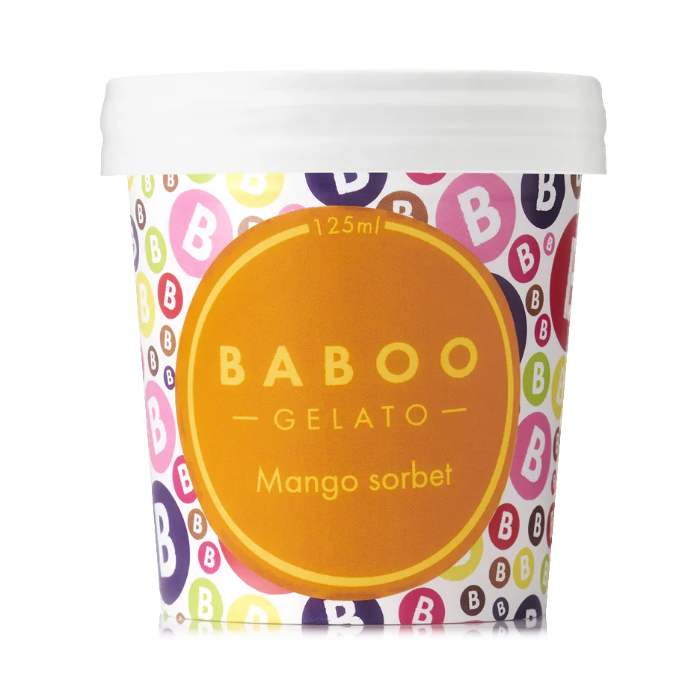 Baboo Gelato - Mango Sorbet Gelato, 500ml  Pack of 6