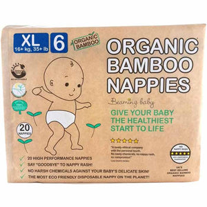 Beaming Baby - Organic Bamboo Nappies XL Size 6, 20 Pieces