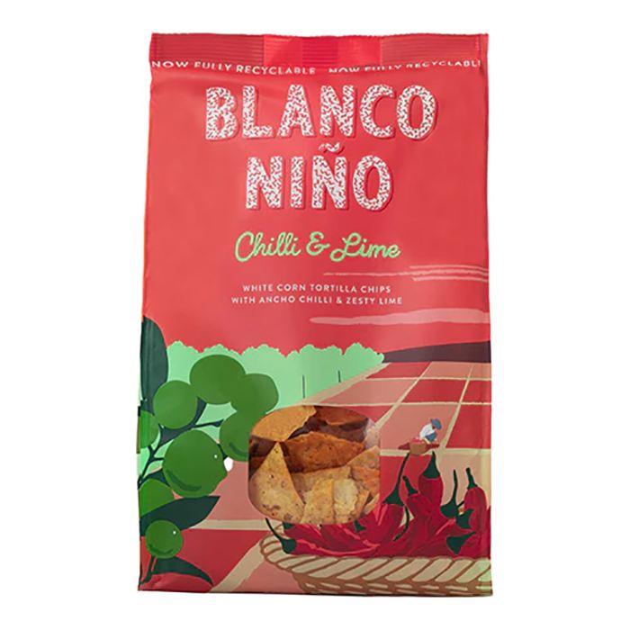 Blanco Niño - Chilli & Lime Tortilla Chips, 170g - Pack of 8