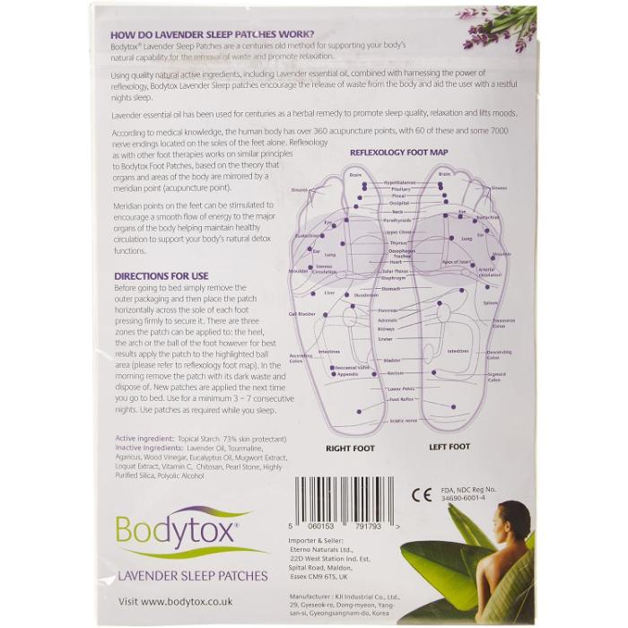 Bodytox - Lavender Sleep Patches, 2 Patches - Back