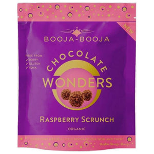 Booja Booja - Organic Raspberry Scrunch Chocolate Wonders, 65g | Pack of 8