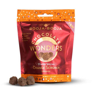 Booja Booja - Organic Winter Special Choc Orange Scrunch Wonders, 65g | Pack of 8