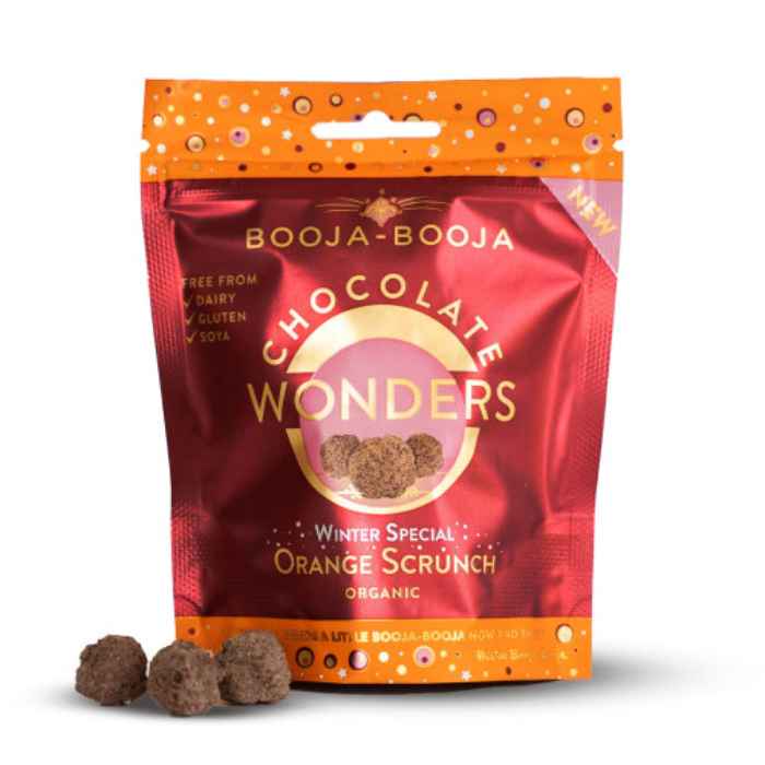 Booja Booja - Organic Winter Special Choc Orange Scrunch Wonders, 65g  Pack of 8