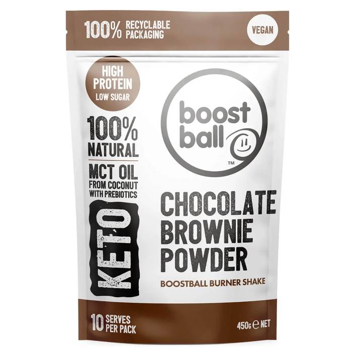 Boostball - Raw Chocolate Brownie Powder, 450g  Pack of 10