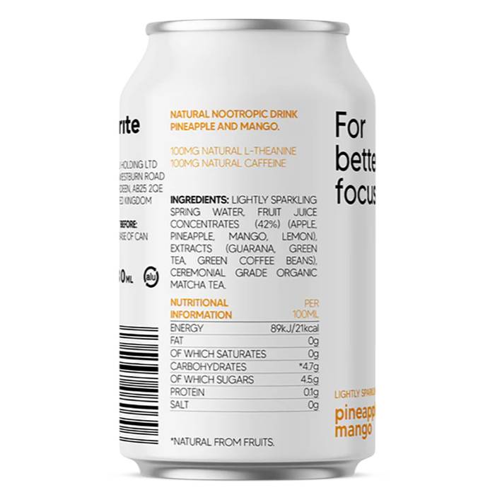 Brite - Pineapple Mango Nootropic Drink, 330ml - Back