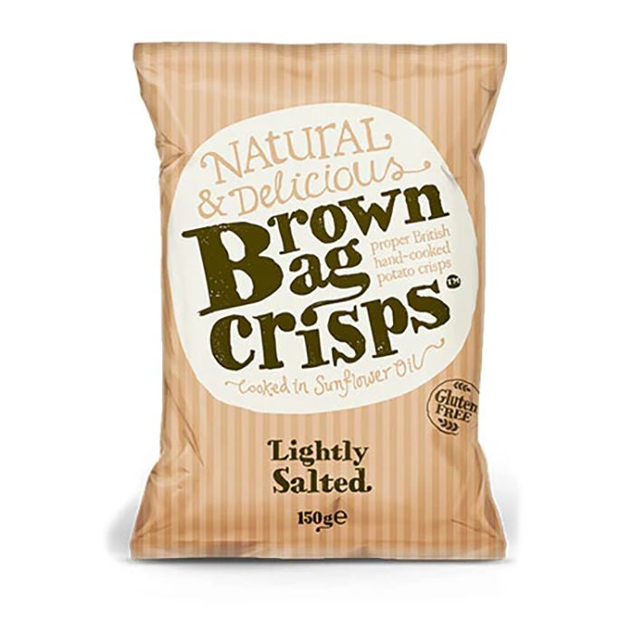 Brown Bag Crisps - Brown Bag Crisps Lightly Salted, 150g - Pack of 10