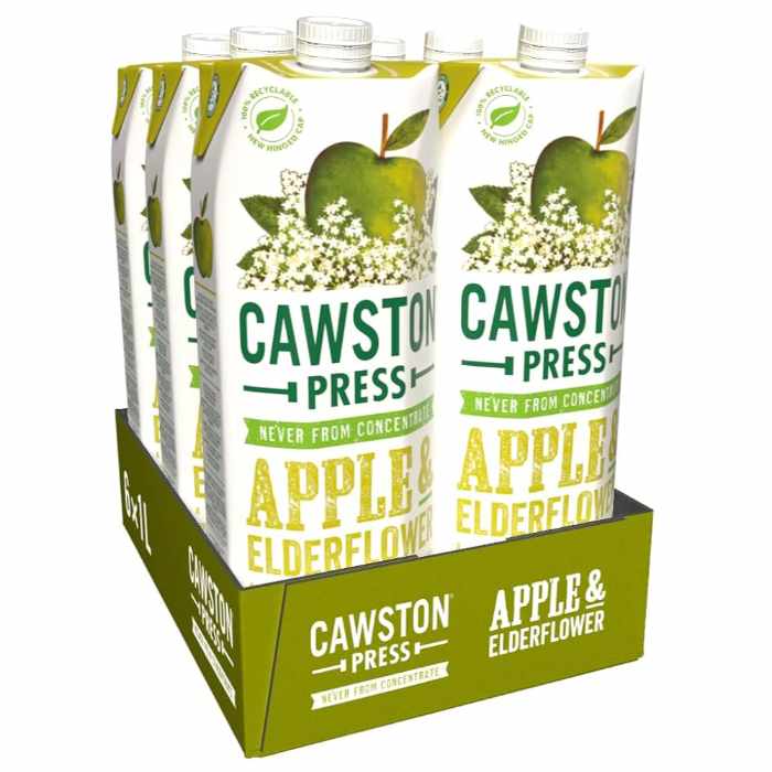 Cawston - Apple & Elderflower Juice, 1L  Pack of 6