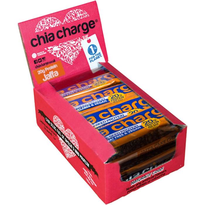 Chia Charge - Protein Crispy Bar Jaffa Cake, 60g  Pack of 10