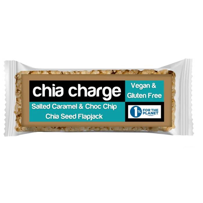 Chia Charge - Vegan Chia Flapjack Salt Caramel Choc, 30g  Pack of 20
