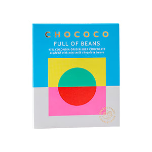Chococo - 47% 'Full of Beans' Milk Chocolate Bar, 75g | Pack of 12